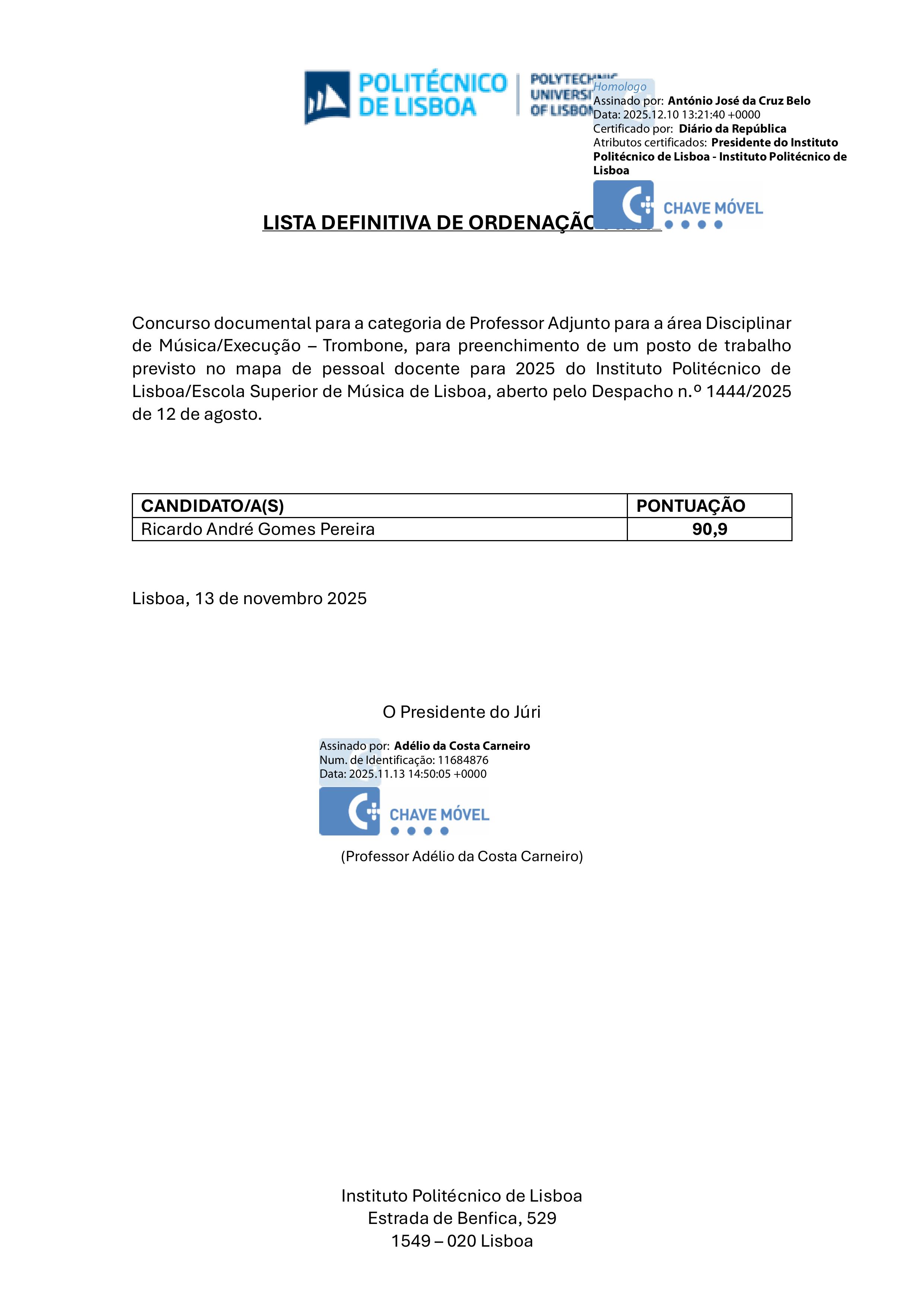 LISTA DEFINITIVA DE ORDENAÇÃO FINAL signed signed